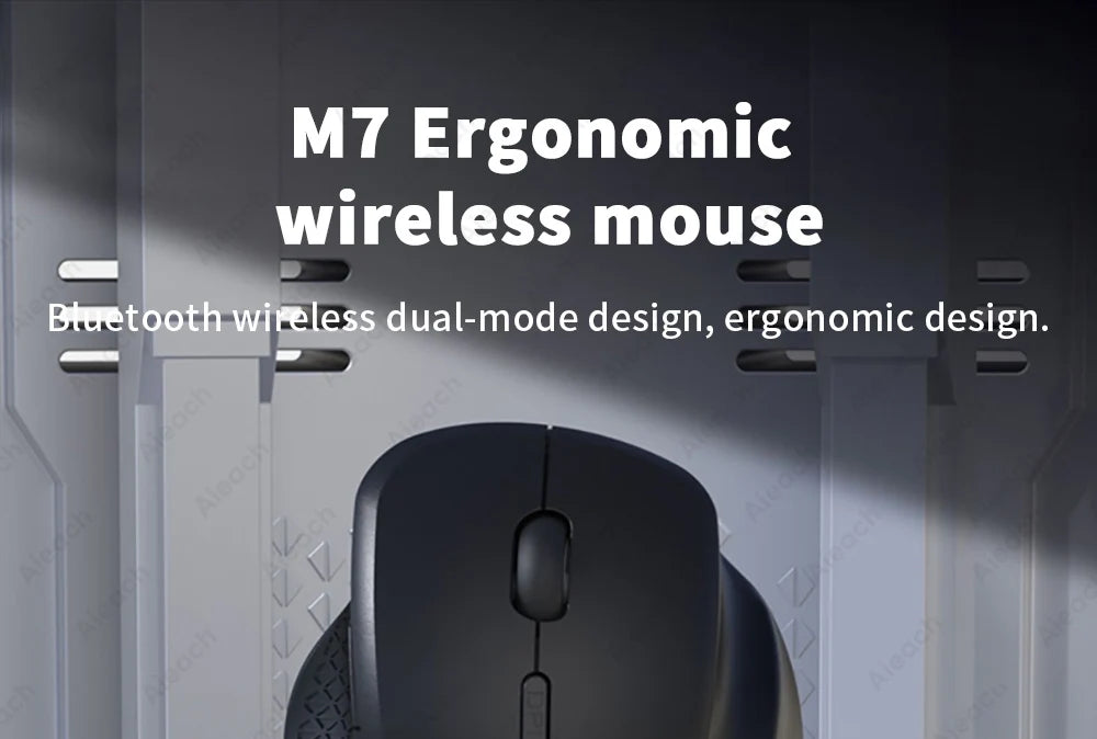 Dual Mode Wireless Computer Mouse 1600 DPI M7 Rechargeable Ergonomic Bluetooth Mouse for Laptop/Notebook/Ipad/Tablet/Mac/Chromebook