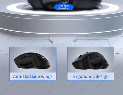Dual Mode Wireless Computer Mouse 1600 DPI M7 Rechargeable Ergonomic Bluetooth Mouse for Laptop/Notebook/Ipad/Tablet/Mac/Chromebook