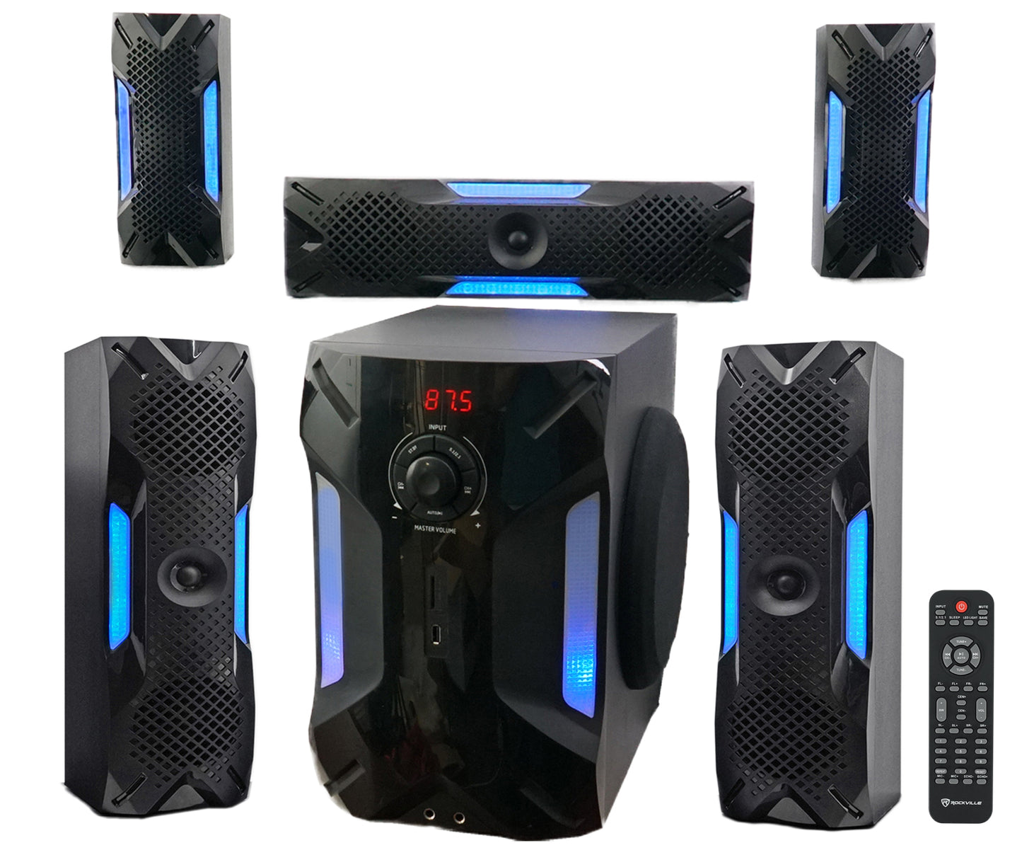 Rockville HTS56 1000W 5.1 Channel Home Theater System/Bluetooth