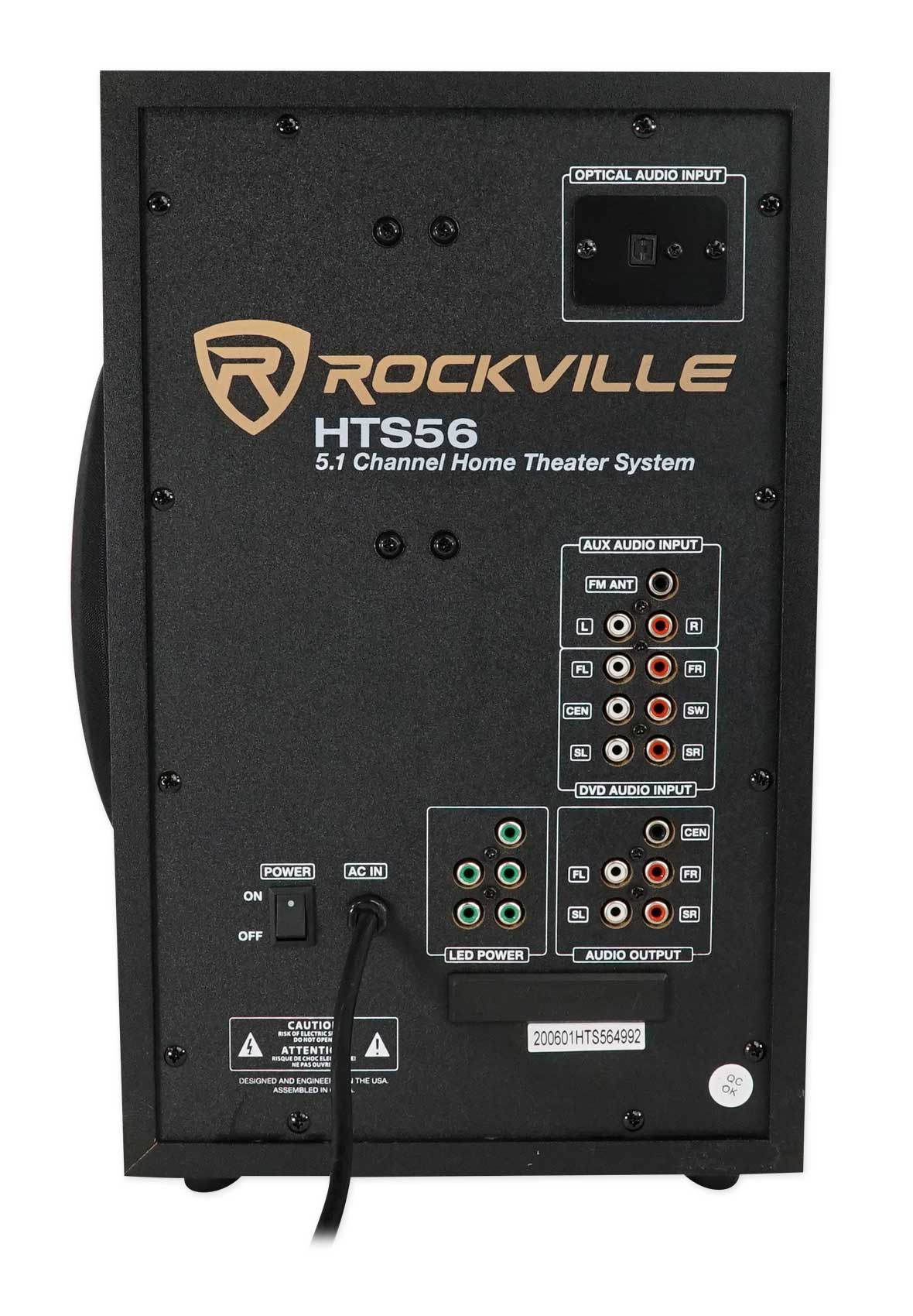 Rockville HTS56 1000W 5.1 Channel Home Theater System/Bluetooth