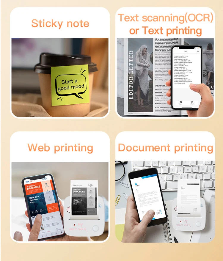 Xiaomi B2 Mini Portable Bluetooth Thermal Inkless Printer Photo Printing, Stickers, Label Maker Android iPhone Compatible