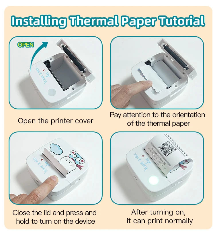 Xiaomi B2 Mini Portable Bluetooth Thermal Inkless Printer Photo Printing, Stickers, Label Maker Android iPhone Compatible