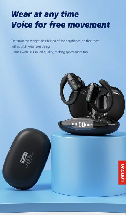 Lenovo XT80 Wireless Sport Earphones with Mic, LED Power Display, Hifi Stereo Sound, Bluetooth 5.3, TWS Head phones
