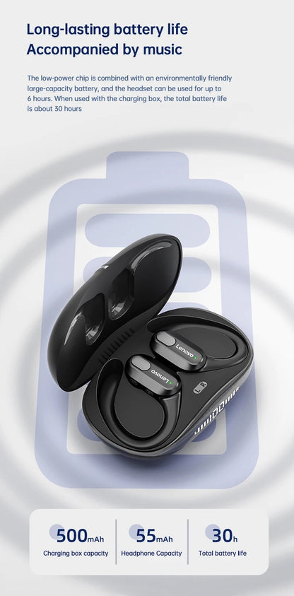 Lenovo XT80 Wireless Sport Earphones with Mic, LED Power Display, Hifi Stereo Sound, Bluetooth 5.3, TWS Head phones