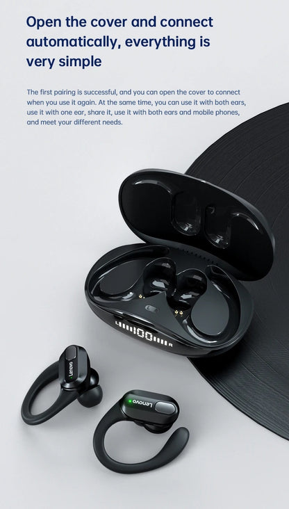 Lenovo XT80 Wireless Sport Earphones with Mic, LED Power Display, Hifi Stereo Sound, Bluetooth 5.3, TWS Head phones